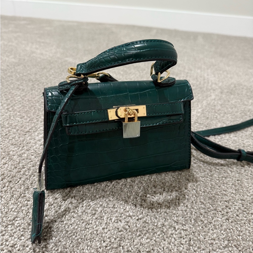 Peta + Jain Green Mini Bag with Gold Hardware